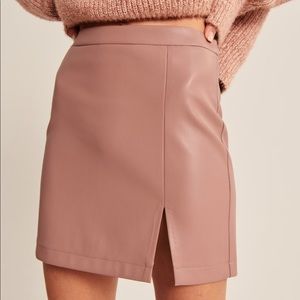 Abercrombie pink leather mini skirt